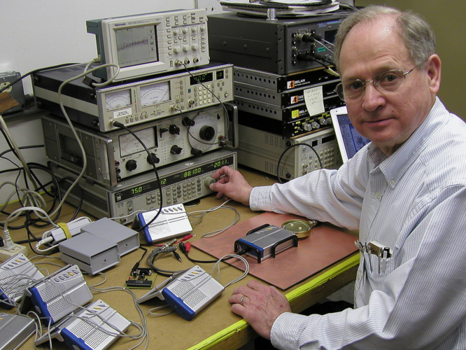 Mike with SonSet Radio prototypes